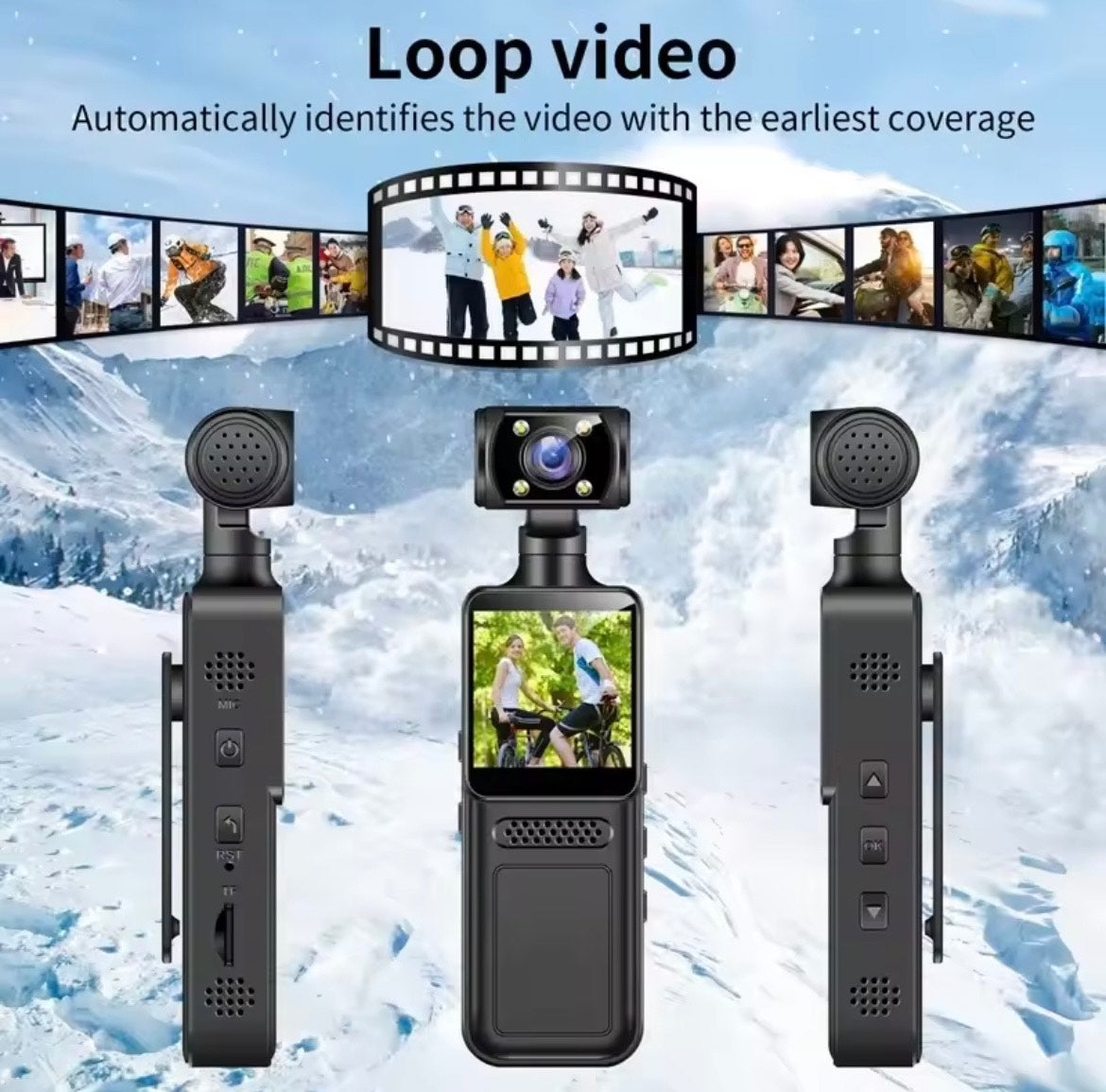 Xiaomi 8K HD Handheld Pocket Camera 180 ° Rotating Mini Portable Camera Wearable Night Vision Outdoor Sports Camera 2025 New
