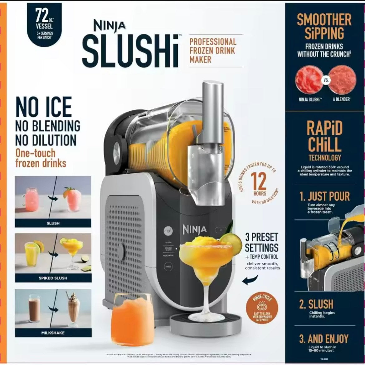 Ninja SLUSHIE 72oz professional frozen drink maker 3-1