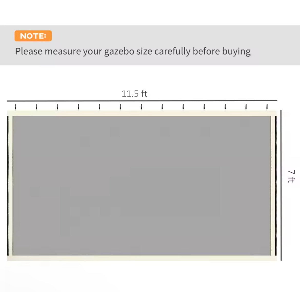 Universal Mesh Netting Screen Walls for 10' X 13' Gazebo, Beige